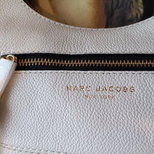 Marc Jacobs Crescent Small Leather Shoulder Bag in Fall 2025 Vanilla Ice Cream
